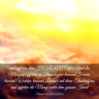 Picture 03 - 1 Chronik 29:21 LUTH1912 - und opferten dem HERRN Opfer. Und des Morgens - Bible Verse Picture