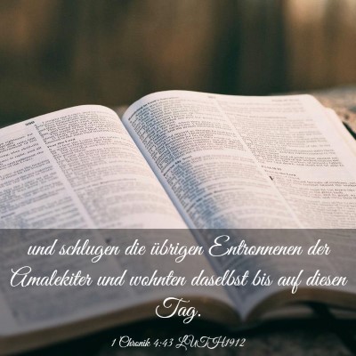 Picture 03 - 1 Chronik 4:43 LUTH1912 - und schlugen die übrigen Entronnenen der - Bible Verse Picture