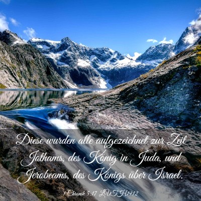 Picture 03 - 1 Chronik 5:17 LUTH1912 - Diese wurden alle aufgezeichnet zur Zeit Jothams, - Bible Verse Picture