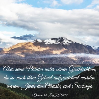 Picture 03 - 1 Chronik 5:7 LUTH1912 - Aber seine Brüder unter seinen Geschlechtern, da - Bible Verse Picture