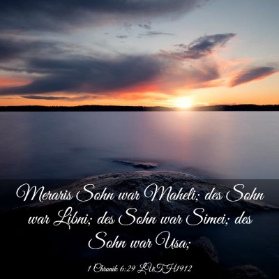 Picture 03 - 1 Chronik 6:29 LUTH1912 - Meraris Sohn war Maheli; des Sohn war Libni; des - Bible Verse Picture