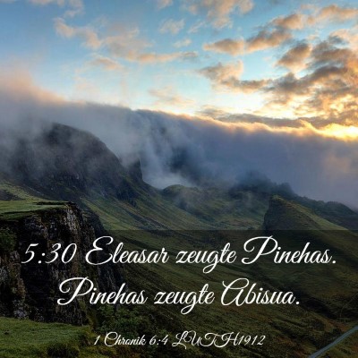 Picture 03 - 1 Chronik 6:4 LUTH1912 - 5:30 Eleasar zeugte Pinehas. Pinehas zeugte - Bible Verse Picture