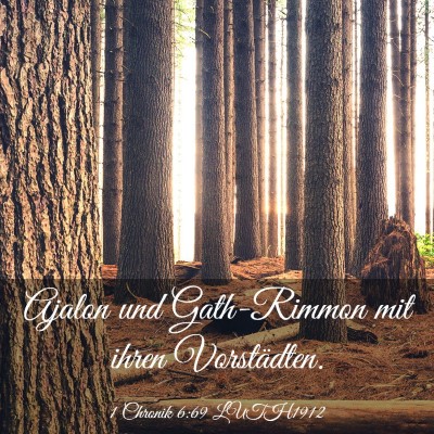 Picture 03 - 1 Chronik 6:69 LUTH1912 - Ajalon und Gath-Rimmon mit ihren - Bible Verse Picture