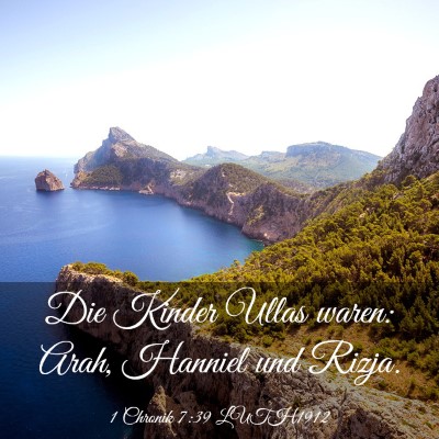 Picture 03 - 1 Chronik 7:39 LUTH1912 - Die Kinder Ullas waren: Arah, Hanniel und - Bible Verse Picture