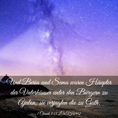 Picture 03 - 1 Chronik 8:13 LUTH1912 - Und Beria und Sema waren Häupter der - Bible Verse Picture