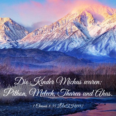 Picture 03 - 1 Chronik 8:35 LUTH1912 - Die Kinder Michas waren: Pithon, Melech, Tharea - Bible Verse Picture