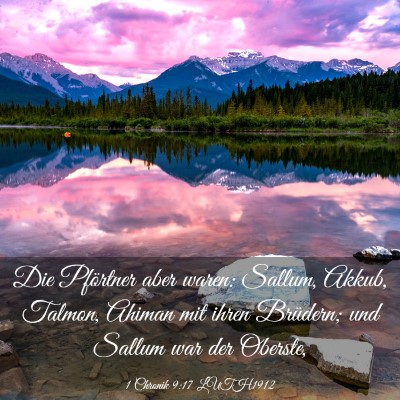 Picture 03 - 1 Chronik 9:17 LUTH1912 - Die Pförtner aber waren: Sallum, Akkub, Talmon, - Bible Verse Picture