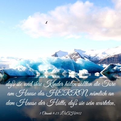 Picture 03 - 1 Chronik 9:23 LUTH1912 - daß sie und ihre Kinder hüten sollten die Tore - Bible Verse Picture