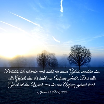 Picture 03 - 1 Johannes 2:7 LUTH1912 - Brüder, ich schreibe euch nicht ein neues Gebot, - Bible Verse Picture