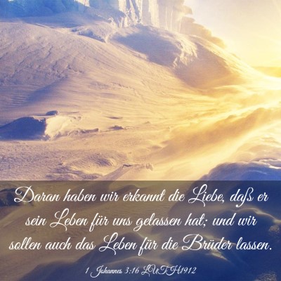 Picture 03 - 1 Johannes 3:16 LUTH1912 - Daran haben wir erkannt die Liebe, daß er sein - Bible Verse Picture