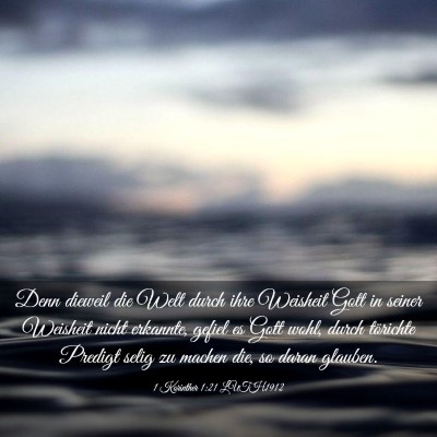 Picture 03 - 1 Korinther 1:21 LUTH1912 - Denn dieweil die Welt durch ihre Weisheit Gott in - Bible Verse Picture