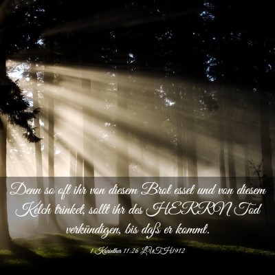 Picture 03 - 1 Korinther 11:26 LUTH1912 - Denn so oft ihr von diesem Brot esset und von - Bible Verse Picture