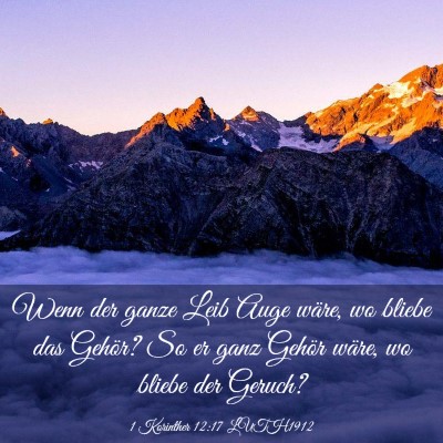 Picture 03 - 1 Korinther 12:17 LUTH1912 - Wenn der ganze Leib Auge wäre, wo bliebe das - Bible Verse Picture