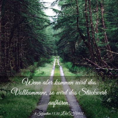 Picture 03 - 1 Korinther 13:10 LUTH1912 - Wenn aber kommen wird das Vollkommene, so wird - Bible Verse Picture