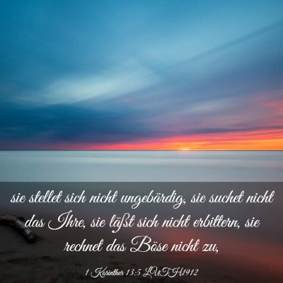 Picture 03 - 1 Korinther 13:5 LUTH1912 - sie stellet sich nicht ungebärdig, sie suchet - Bible Verse Picture