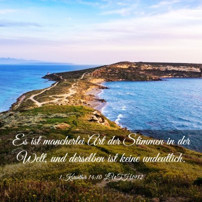 Picture 03 - 1 Korinther 14:10 LUTH1912 - Es ist mancherlei Art der Stimmen in der Welt, - Bible Verse Picture
