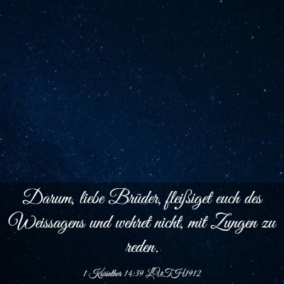Picture 03 - 1 Korinther 14:39 LUTH1912 - Darum, liebe Brüder, fleißiget euch des - Bible Verse Picture