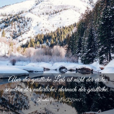 Picture 03 - 1 Korinther 15:46 LUTH1912 - Aber der geistliche Leib ist nicht der erste, - Bible Verse Picture