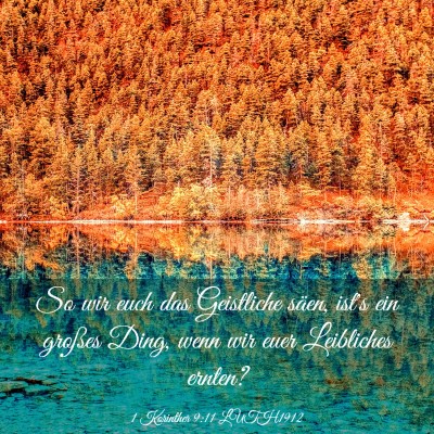Picture 03 - 1 Korinther 9:11 LUTH1912 - So wir euch das Geistliche säen, ist's ein - Bible Verse Picture