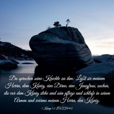 Picture 03 - 1 Könige 1:2 LUTH1912 - Da sprachen seine Knechte zu ihm: Laßt sie - Bible Verse Picture