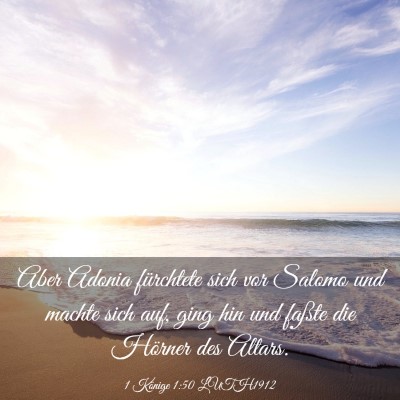 Picture 03 - 1 Könige 1:50 LUTH1912 - Aber Adonia fürchtete sich vor Salomo und machte - Bible Verse Picture