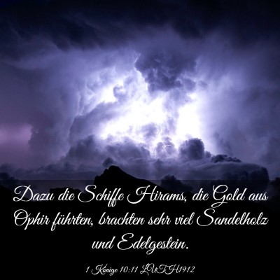 Picture 03 - 1 Könige 10:11 LUTH1912 - Dazu die Schiffe Hirams, die Gold aus Ophir - Bible Verse Picture