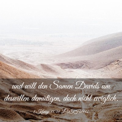 Picture 03 - 1 Könige 11:39 LUTH1912 - und will den Samen Davids um deswillen - Bible Verse Picture