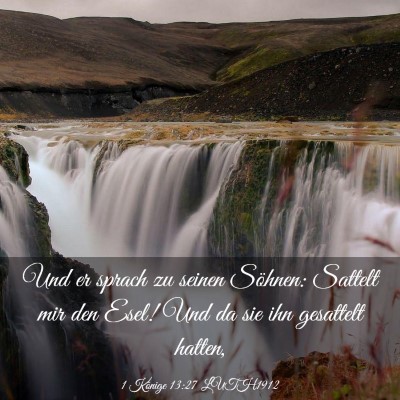 Picture 03 - 1 Könige 13:27 LUTH1912 - Und er sprach zu seinen Söhnen: Sattelt mir den - Bible Verse Picture