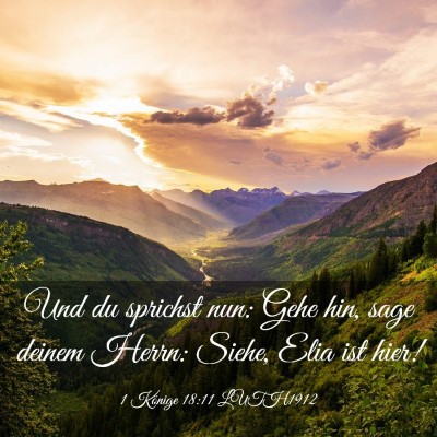 Picture 03 - 1 Könige 18:11 LUTH1912 - Und du sprichst nun: Gehe hin, sage deinem Herrn: - Bible Verse Picture