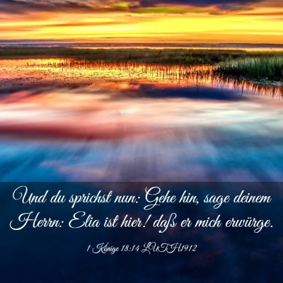 Picture 03 - 1 Könige 18:14 LUTH1912 - Und du sprichst nun: Gehe hin, sage deinem Herrn: - Bible Verse Picture