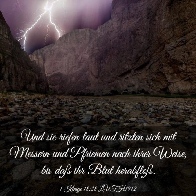 Picture 03 - 1 Könige 18:28 LUTH1912 - Und sie riefen laut und ritzten sich mit Messern - Bible Verse Picture