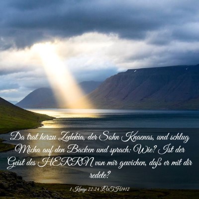 Picture 03 - 1 Könige 22:24 LUTH1912 - Da trat herzu Zedekia, der Sohn Knaenas, und - Bible Verse Picture