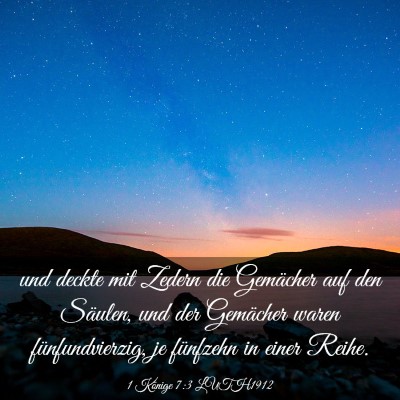 Picture 03 - 1 Könige 7:3 LUTH1912 - und deckte mit Zedern die Gemächer auf den - Bible Verse Picture