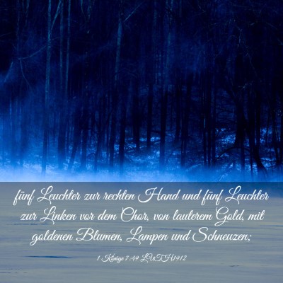 Picture 03 - 1 Könige 7:49 LUTH1912 - fünf Leuchter zur rechten Hand und fünf - Bible Verse Picture