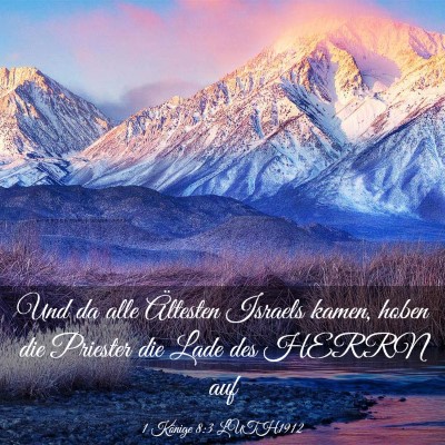Picture 03 - 1 Könige 8:3 LUTH1912 - Und da alle Ältesten Israels kamen, hoben die - Bible Verse Picture