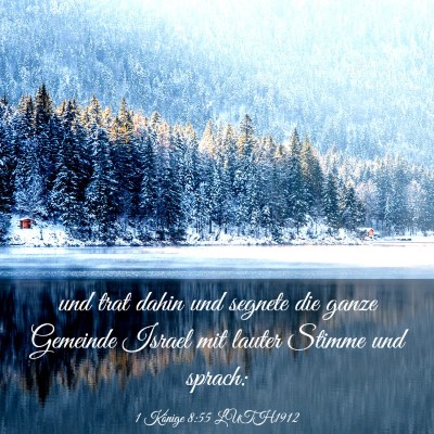 Picture 03 - 1 Könige 8:55 LUTH1912 - und trat dahin und segnete die ganze Gemeinde - Bible Verse Picture