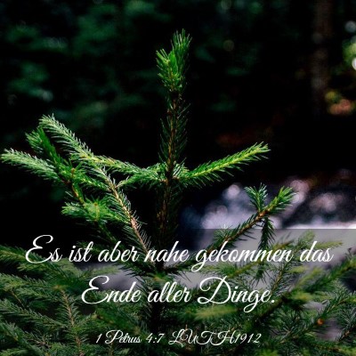 Picture 03 - 1 Petrus 4:7 LUTH1912 - Es ist aber nahe gekommen das Ende aller - Bible Verse Picture
