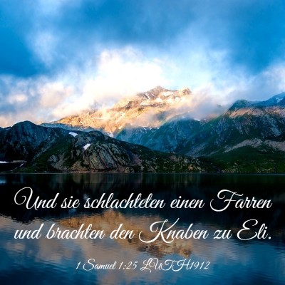 Picture 03 - 1 Samuel 1:25 LUTH1912 - Und sie schlachteten einen Farren und brachten - Bible Verse Picture