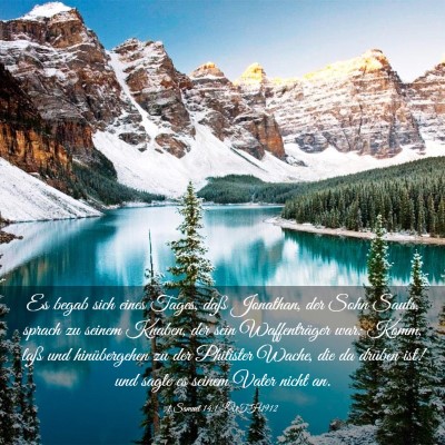 Picture 03 - 1 Samuel 14:1 LUTH1912 - Es begab sich eines Tages, daß Jonathan, der - Bible Verse Picture