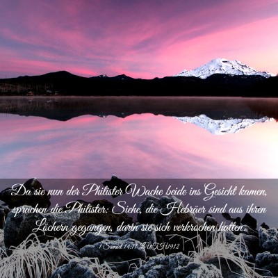 Picture 03 - 1 Samuel 14:11 LUTH1912 - Da sie nun der Philister Wache beide ins Gesicht - Bible Verse Picture