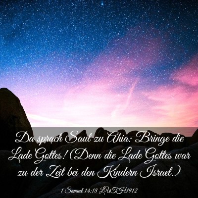 Picture 03 - 1 Samuel 14:18 LUTH1912 - Da sprach Saul zu Ahia: Bringe die Lade Gottes! - Bible Verse Picture