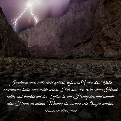 Picture 03 - 1 Samuel 14:27 LUTH1912 - Jonathan aber hatte nicht gehört, daß sein - Bible Verse Picture