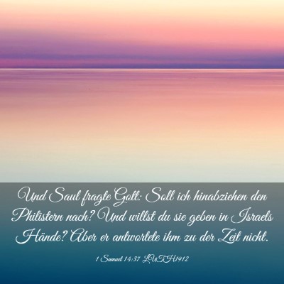 Picture 03 - 1 Samuel 14:37 LUTH1912 - Und Saul fragte Gott: Soll ich hinabziehen den - Bible Verse Picture