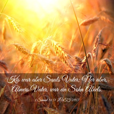 Picture 03 - 1 Samuel 14:51 LUTH1912 - Kis war aber Sauls Vater; Ner aber, Abners Vater, - Bible Verse Picture