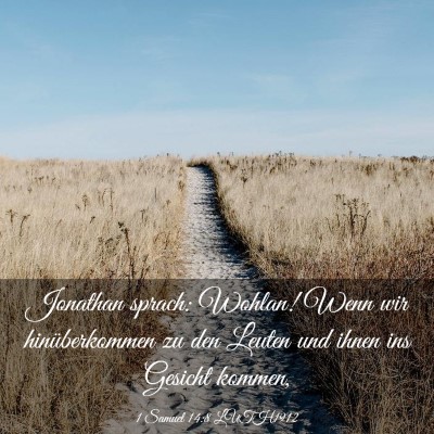 Picture 03 - 1 Samuel 14:8 LUTH1912 - Jonathan sprach: Wohlan! Wenn wir hinüberkommen - Bible Verse Picture
