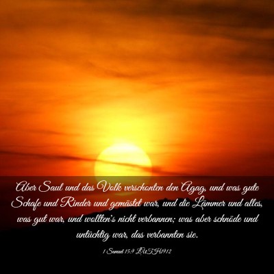 Picture 03 - 1 Samuel 15:9 LUTH1912 - Aber Saul und das Volk verschonten den Agag, und - Bible Verse Picture