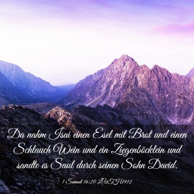Picture 03 - 1 Samuel 16:20 LUTH1912 - Da nahm Isai einen Esel mit Brot und einen - Bible Verse Picture