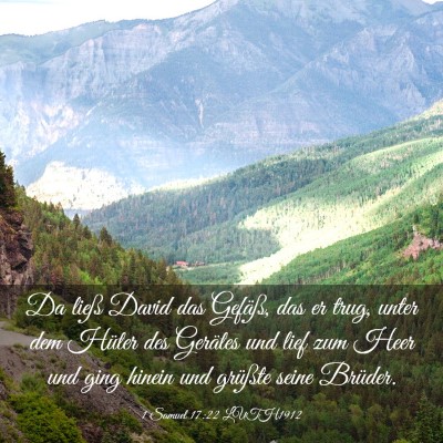 Picture 03 - 1 Samuel 17:22 LUTH1912 - Da ließ David das Gefäß, das er trug, unter - Bible Verse Picture