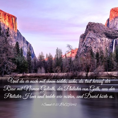 Picture 03 - 1 Samuel 17:23 LUTH1912 - Und da er noch mit ihnen redete, siehe, da trat - Bible Verse Picture