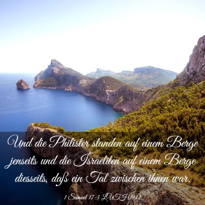 Picture 03 - 1 Samuel 17:3 LUTH1912 - Und die Philister standen auf einem Berge - Bible Verse Picture